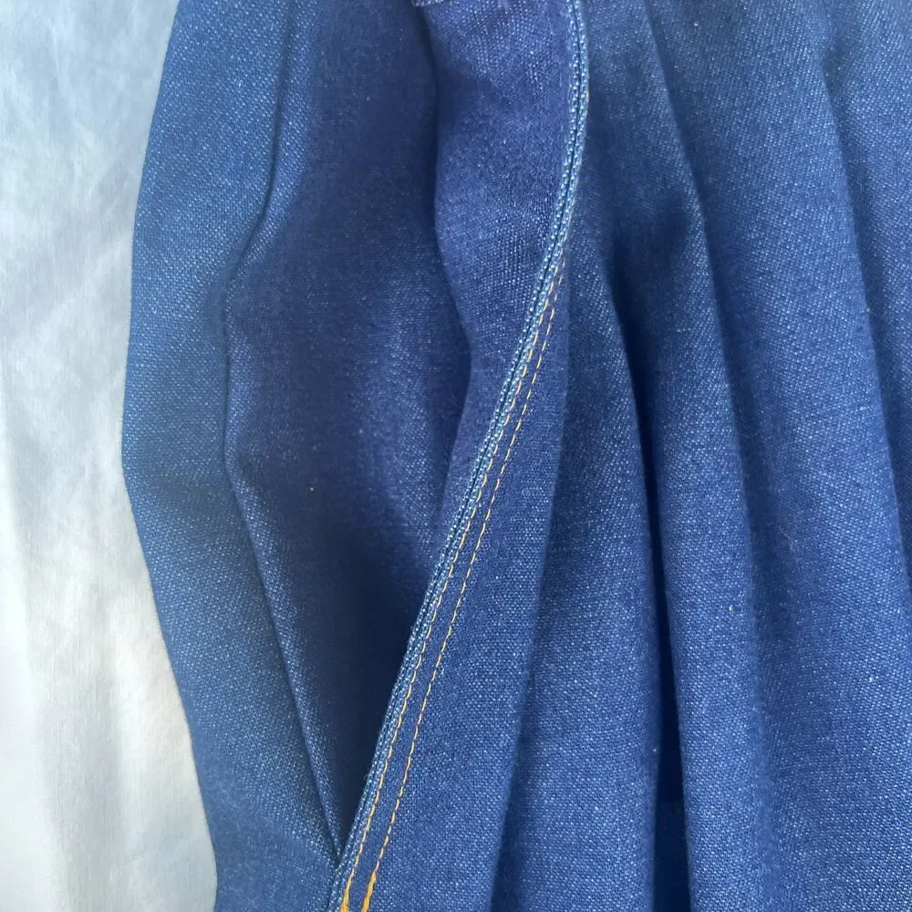 Vintage Sag Harbor Denim Midi Skirt Made in USA med wash sz 13/14